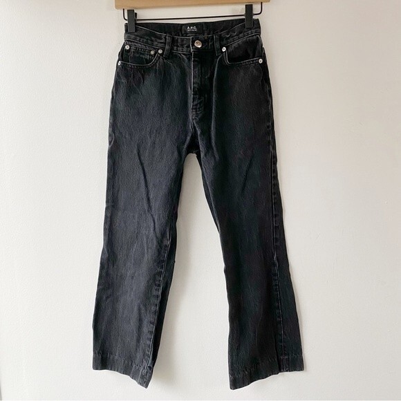 a.p.c. sailor jeans washed black high rise size 24 - Picture 4 of 13